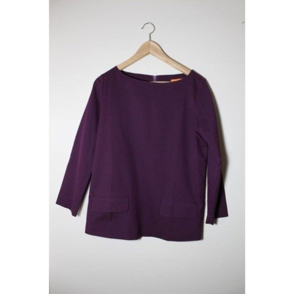 Roberta Freyman Purple Zipper Peplum‎ Top
